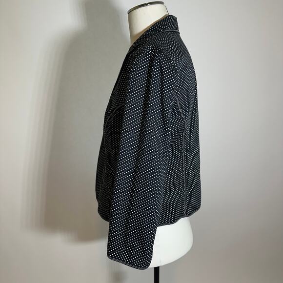 Ruby Rd Black/White Polka Dot 3/4 Sleeve Blazer Suit Jacket Career Womens Sz 12 - Picture 4 of 12
